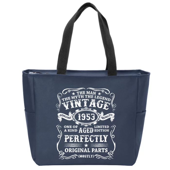 Vintage 1953 Man Myth Legend 70th Birthday 70 Year Old Gifts Zip Tote Bag