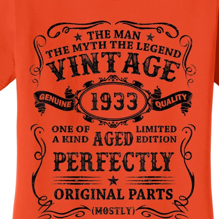 Vintage 1933 Limited Edition 90 Year Old for 90th Birthday Raglan Baseball  Tee