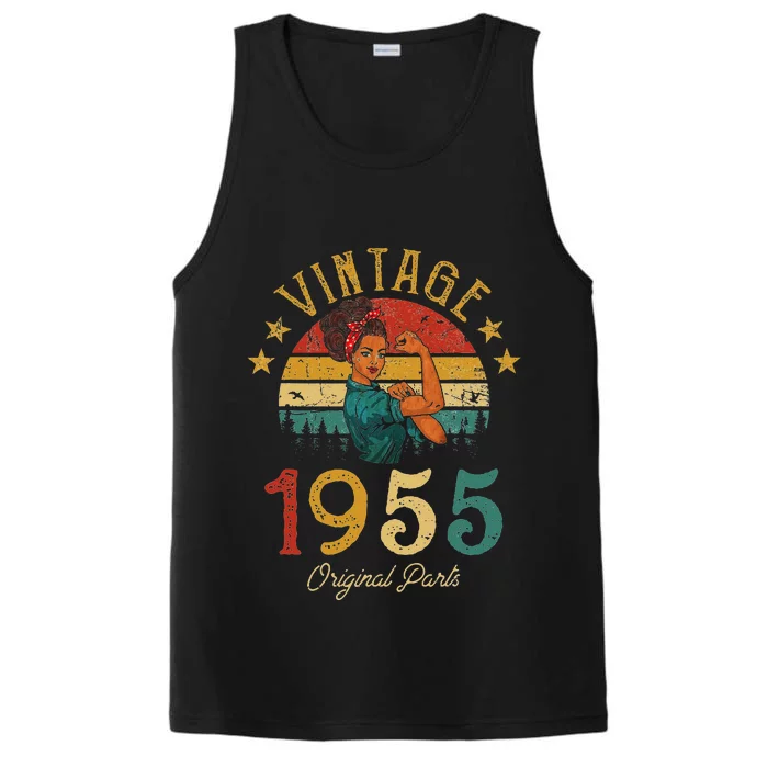 Vintage 1955 Made In 1955 67th Birthday Women 67 Years Old Performance Tank