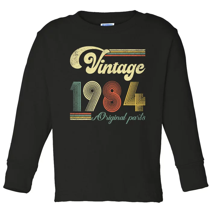 Vintage 1984 Made In 1984 39th Birthday 39 Year Old Toddler Long Sleeve Shirt