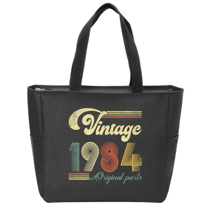 Vintage 1984 Made In 1984 39th Birthday 39 Year Old Zip Tote Bag