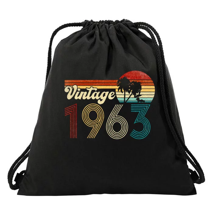 Vintage 1963 Made In 1963 60th Birthday 60 Year Old Gift Drawstring Bag