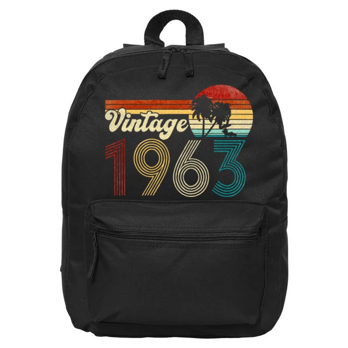 Vintage 1963 Made In 1963 60th Birthday 60 Year Old Gift 16 in Basic Backpack