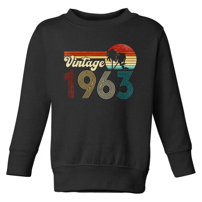 Vintage 1963 Made In 1963 60th Birthday 60 Year Old Gift Toddler Sweatshirt