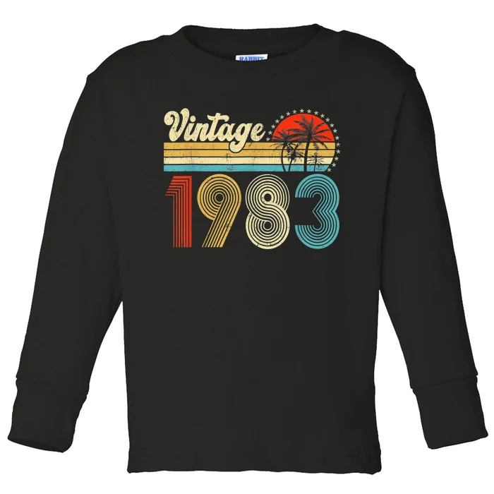 Vintage 1983 Made In 1983 40th Birthday Gift 40 Year Old Toddler Long Sleeve Shirt