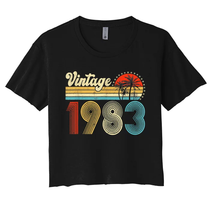 Vintage 1983 Made In 1983 40th Birthday Gift 40 Year Old Women's Crop Top Tee