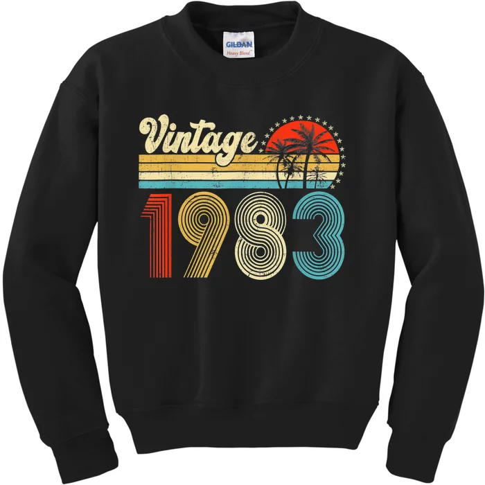 Vintage 1983 Made In 1983 40th Birthday Gift 40 Year Old Kids Sweatshirt