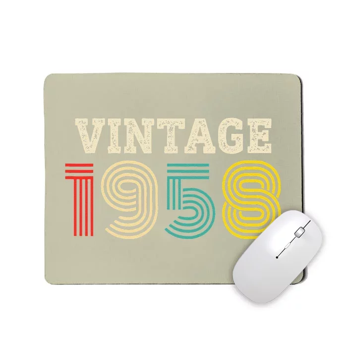 Vintage 1958 Made In 1958 65th Birthday Gift 65 Year Old Mousepad