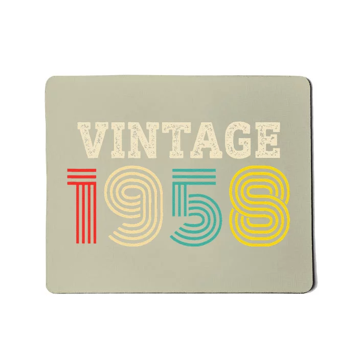 Vintage 1958 Made In 1958 65th Birthday Gift 65 Year Old Mousepad