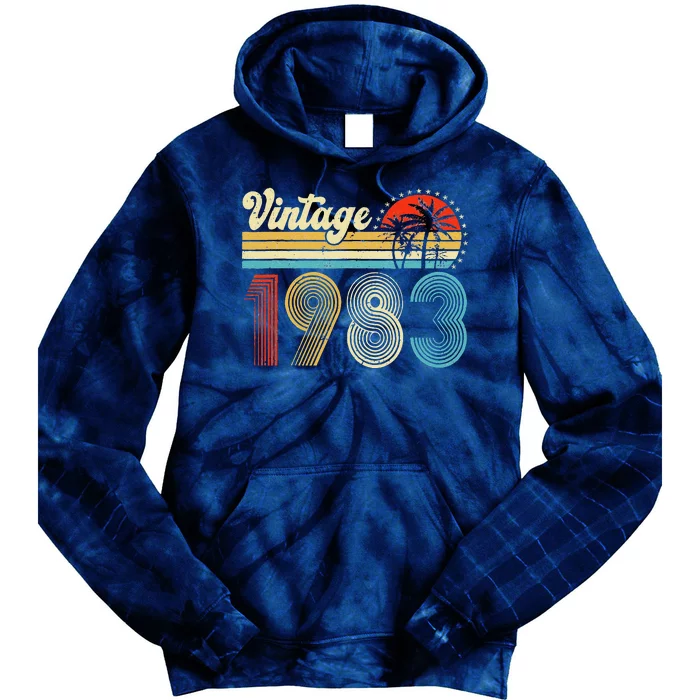 Vintage 1983 Made In 1983 40th Birthday Gift 40 Year Old Tie Dye Hoodie