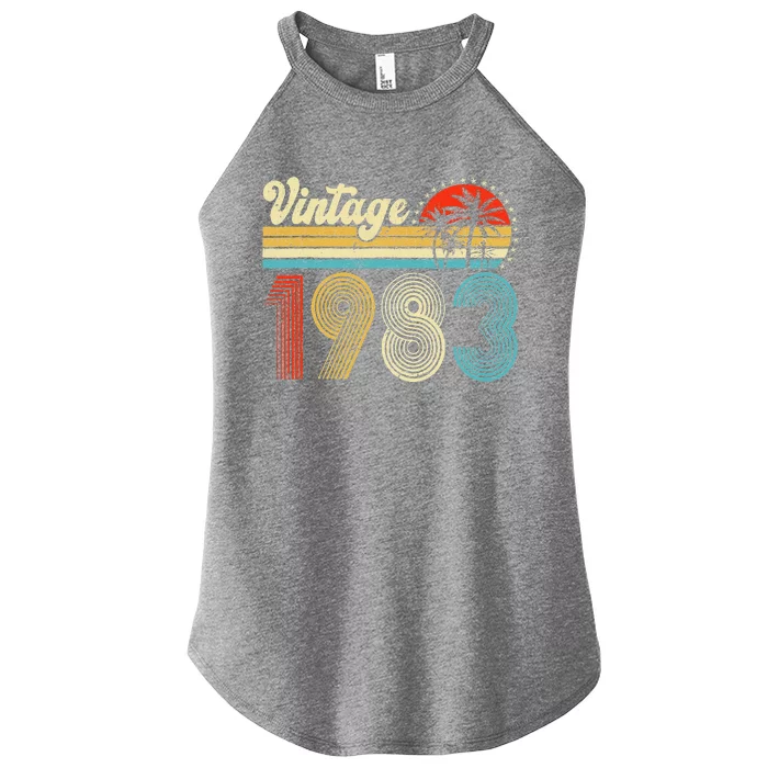 Vintage 1983 Made In 1983 40th Birthday Gift 40 Year Old Women’s Perfect Tri Rocker Tank