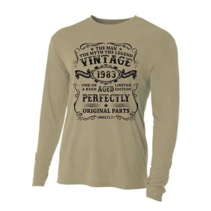 Vintage 1983 Man Myth Legend 40 Year Old 40th Birthday Gifts Cooling Performance Long Sleeve Crew