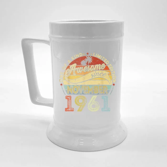 Vintage 1961 November Limited Edition 63rd Birthday Family Front & Back Beer Stein