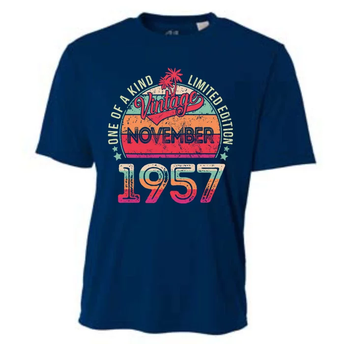 Vintage 1957 November Birthday 65 Years Old Cooling Performance Crew T-Shirt