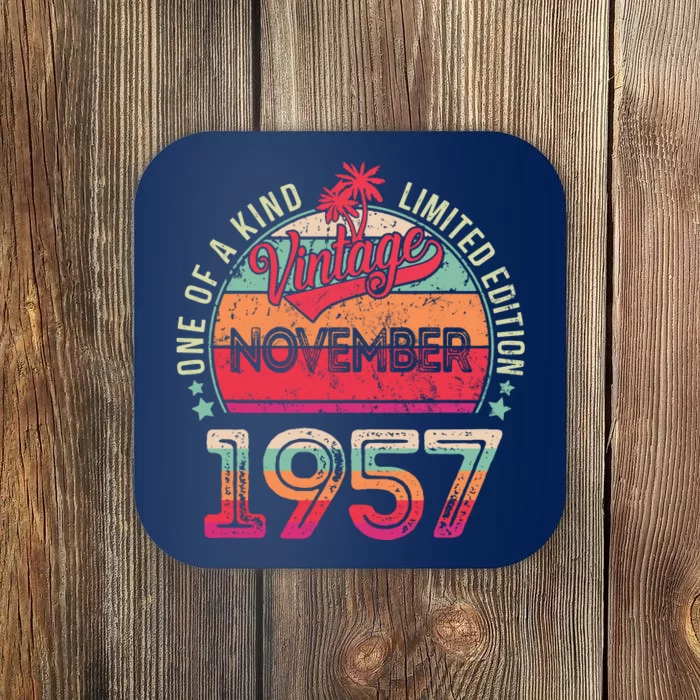 Vintage 1957 November Birthday 65 Years Old Coaster