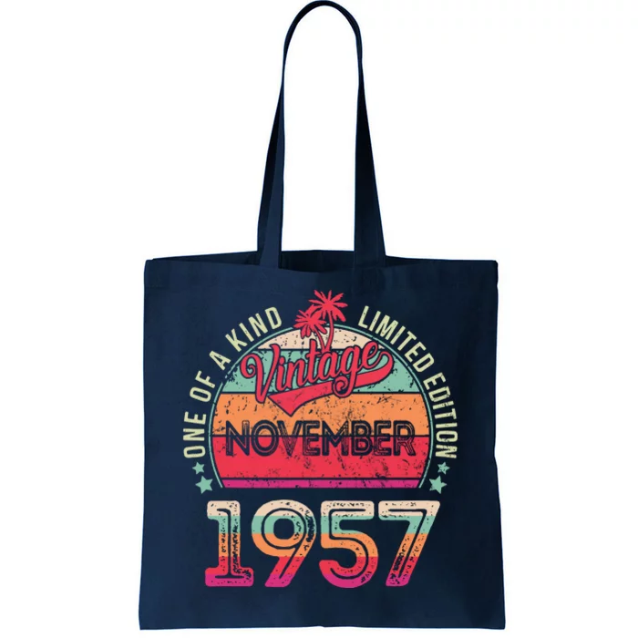 Vintage 1957 November Birthday 65 Years Old Tote Bag