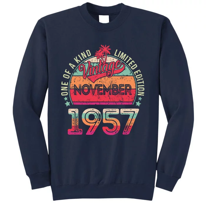 Vintage 1957 November Birthday 65 Years Old Tall Sweatshirt