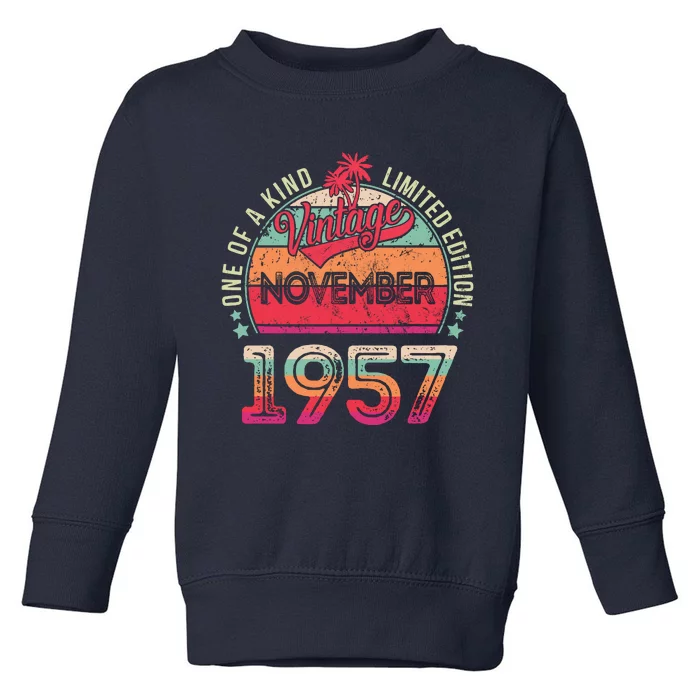 Vintage 1957 November Birthday 65 Years Old Toddler Sweatshirt