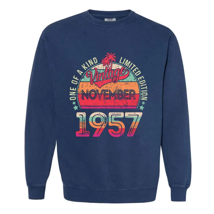 Vintage 1957 November Birthday 65 Years Old Garment-Dyed Sweatshirt