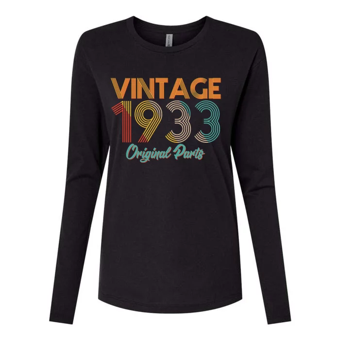 Vintage 1933 Original Parts 90th Birthday Womens Cotton Relaxed Long Sleeve T-Shirt