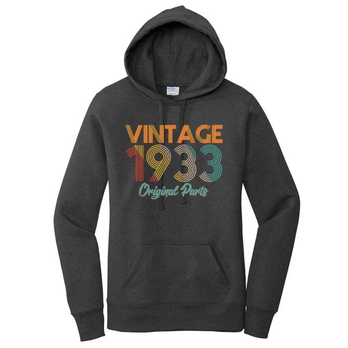 Vintage 1933 Original Parts 90th Birthday Women's Pullover Hoodie