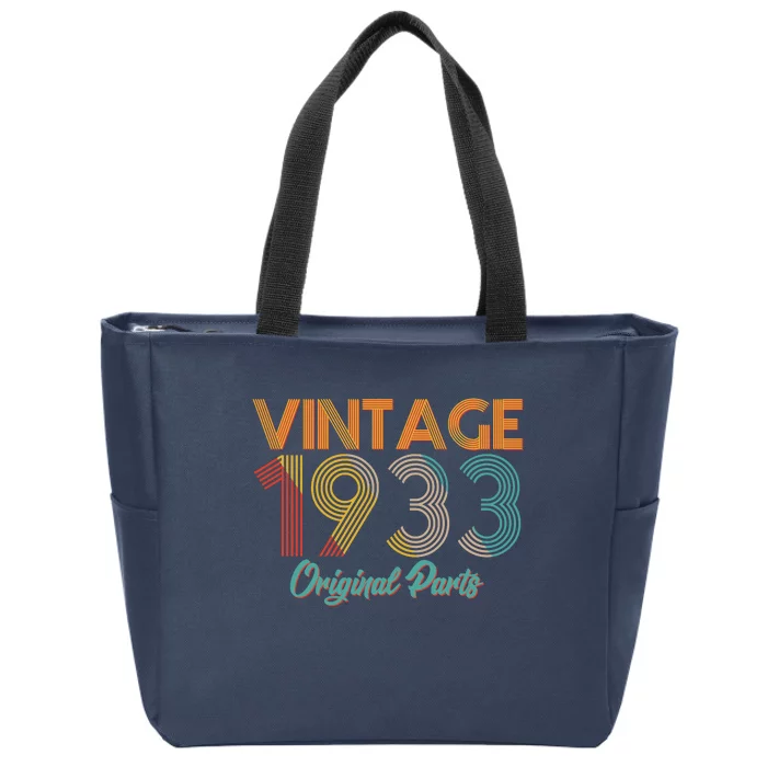 Vintage 1933 Original Parts 90th Birthday Zip Tote Bag