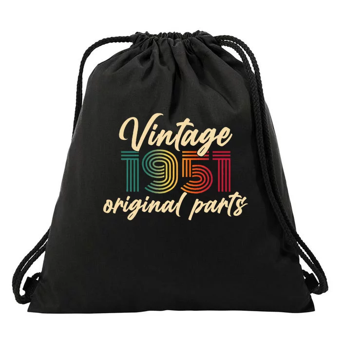 Vintage 1951 Original Parts 73 Years Old 73rd Birthday Drawstring Bag