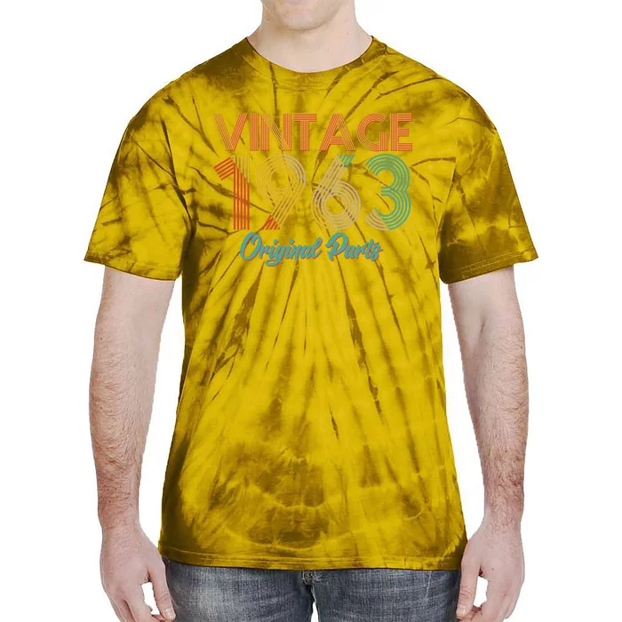 Vintage 1963 Original Parts 60th Birthday Tie-Dye T-Shirt