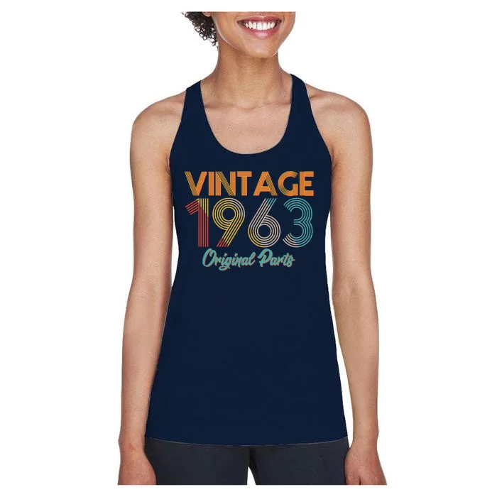 Vintage 1963 Original Parts 60th Birthday Women's Racerback Tank