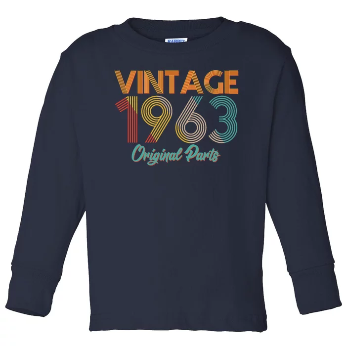 Vintage 1963 Original Parts 60th Birthday Toddler Long Sleeve Shirt