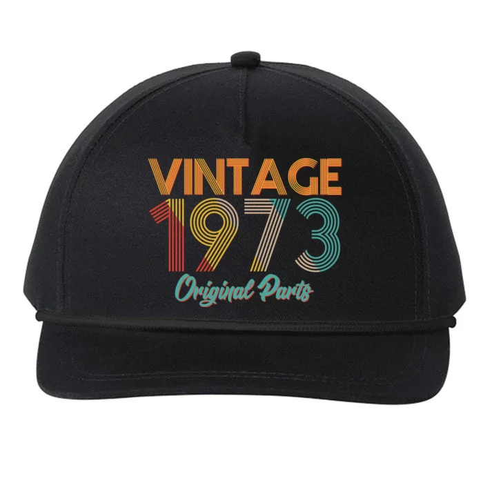 Vintage 1973 Original Parts 50th Birthday Snapback Five-Panel Rope Hat