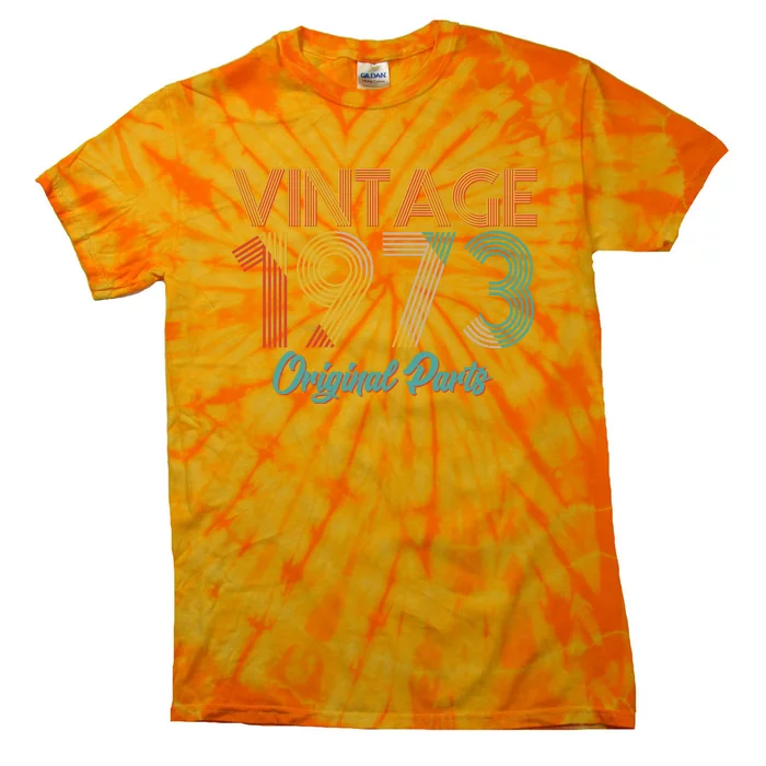 Vintage 1973 Original Parts 50th Birthday Tie-Dye T-Shirt