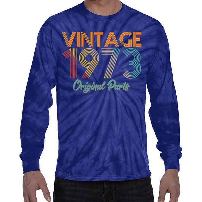 Vintage 1973 Original Parts 50th Birthday Tie-Dye Long Sleeve Shirt