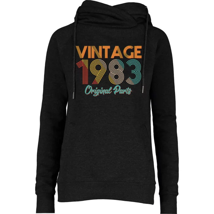 Vintage 1983 Original Parts 40th Birthday Womens Funnel Neck Pullover Hood