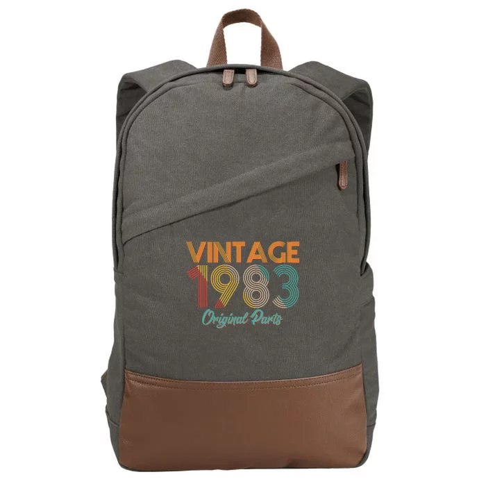 Vintage 1983 Original Parts 40th Birthday Cotton Canvas Backpack