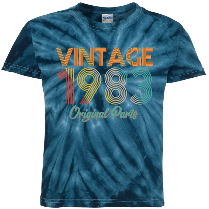 Vintage 1983 Original Parts 40th Birthday Kids Tie-Dye T-Shirt