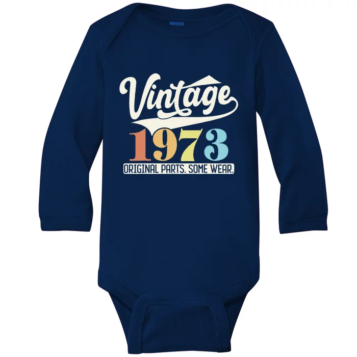 Vintage 1973 Original Parts Some Wear Retro 50th Birthday Baby Long Sleeve Bodysuit