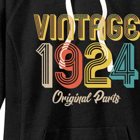 Vintage 1924 Original Parts 100th Birthday Women's Fleece Hoodie