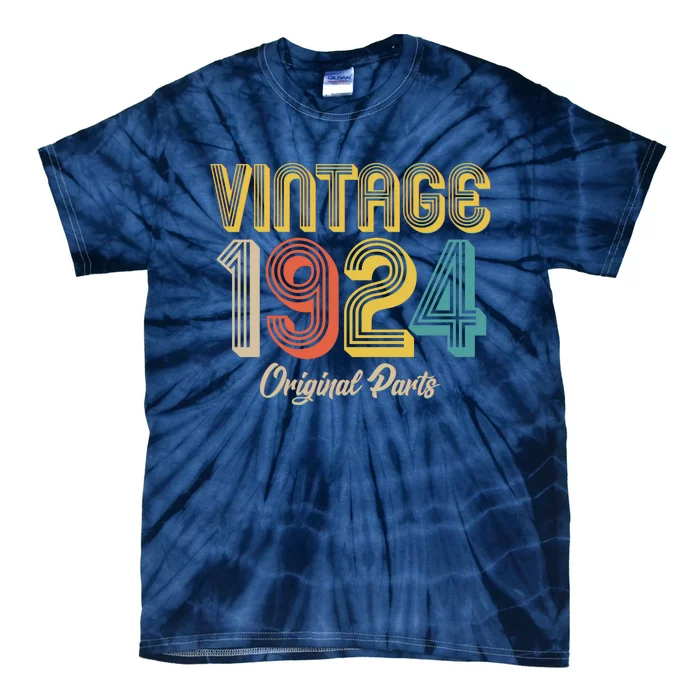 Vintage 1924 Original Parts 100th Birthday Tie-Dye T-Shirt