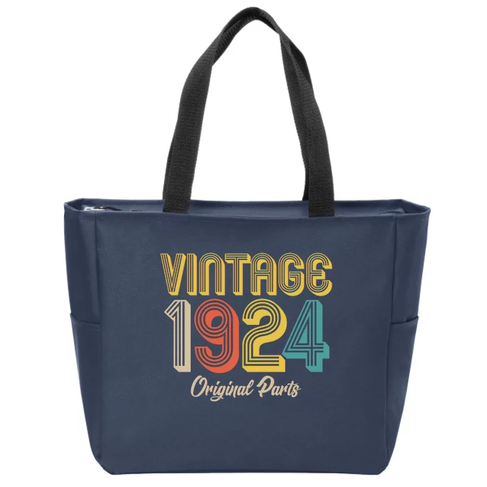 Vintage 1924 Original Parts 100th Birthday Zip Tote Bag