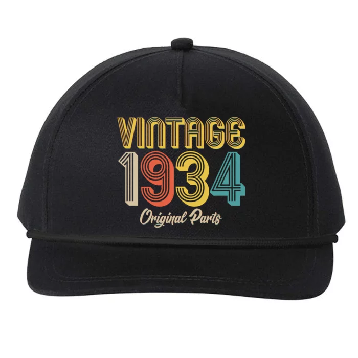 Vintage 1934 Original Parts 90th Birthday Snapback Five-Panel Rope Hat