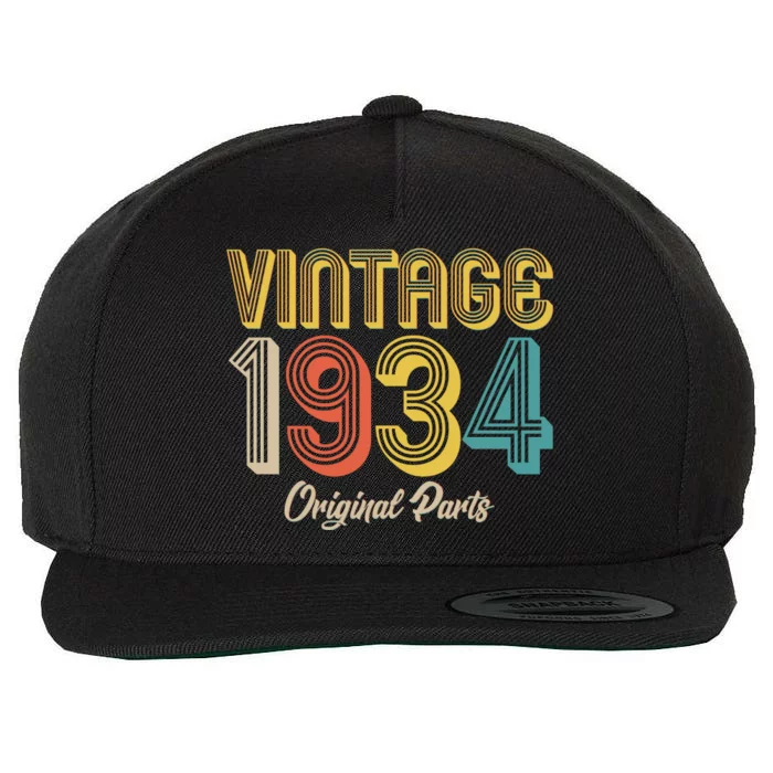 Vintage 1934 Original Parts 90th Birthday Wool Snapback Cap