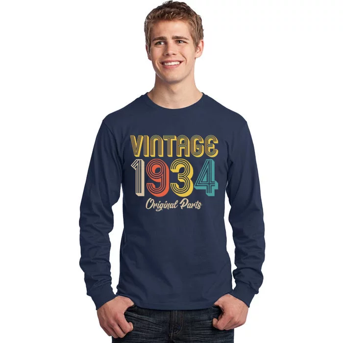 Vintage 1934 Original Parts 90th Birthday Tall Long Sleeve T-Shirt