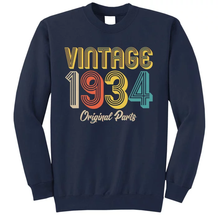 Vintage 1934 Original Parts 90th Birthday Tall Sweatshirt