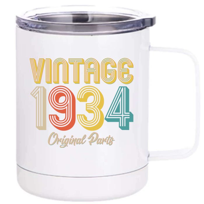 Vintage 1934 Original Parts 90th Birthday Front & Back 12oz Stainless Steel Tumbler Cup