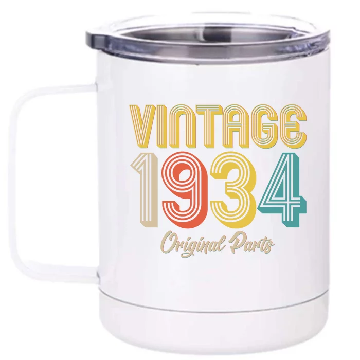 Vintage 1934 Original Parts 90th Birthday Front & Back 12oz Stainless Steel Tumbler Cup