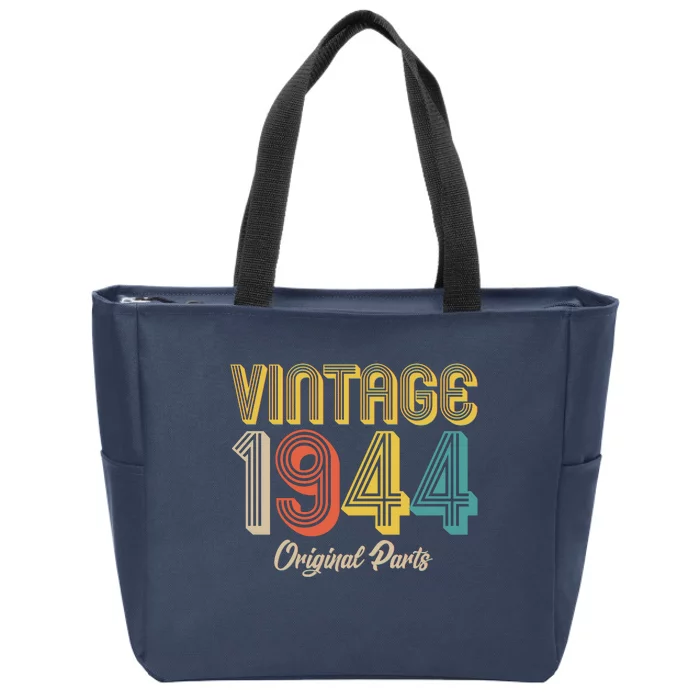 Vintage 1944 Original Parts 80th Birthday Zip Tote Bag