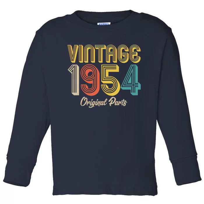 Vintage 1954 Original Parts 70th Birthday Toddler Long Sleeve Shirt