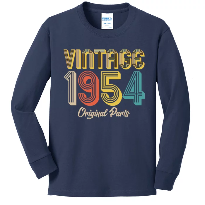 Vintage 1954 Original Parts 70th Birthday Kids Long Sleeve Shirt