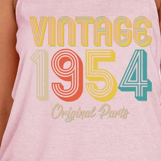 Vintage 1954 Original Parts 70th Birthday Women's Knotted Racerback Tank